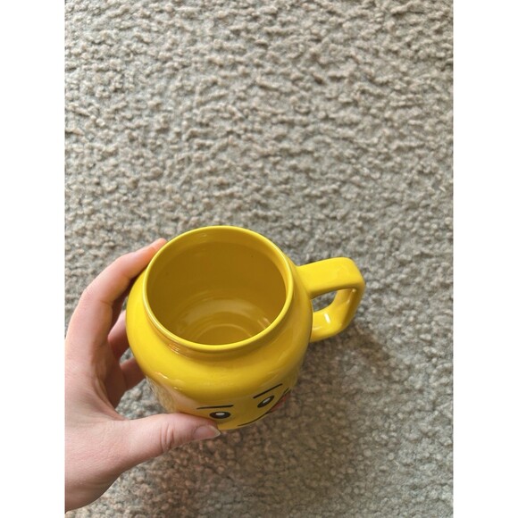 Ceramic Lego Head Mug Silly Face Tongue Out Yellow - Picture 2 of 4